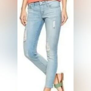 Gap 1969 jeans Womens Always Skinny  Size 27  Blue  Distressed New Without Tags